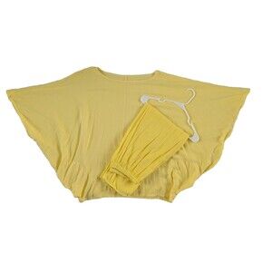 Cottonways Sz 3 Yellow Gauze Poncho w Pants Outfit - Tunic Slit Sleeve w Pockets